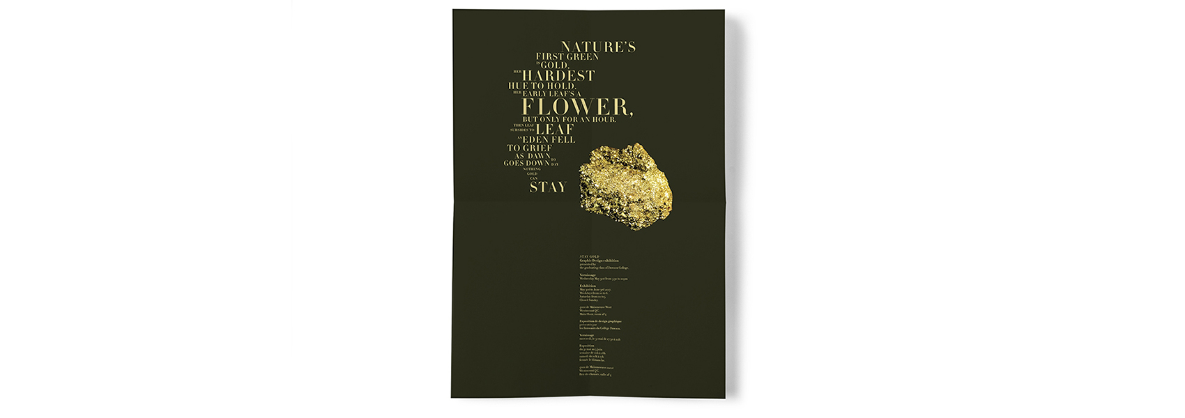 Image of Poster featuring Gold and a Robert Frost Poem
