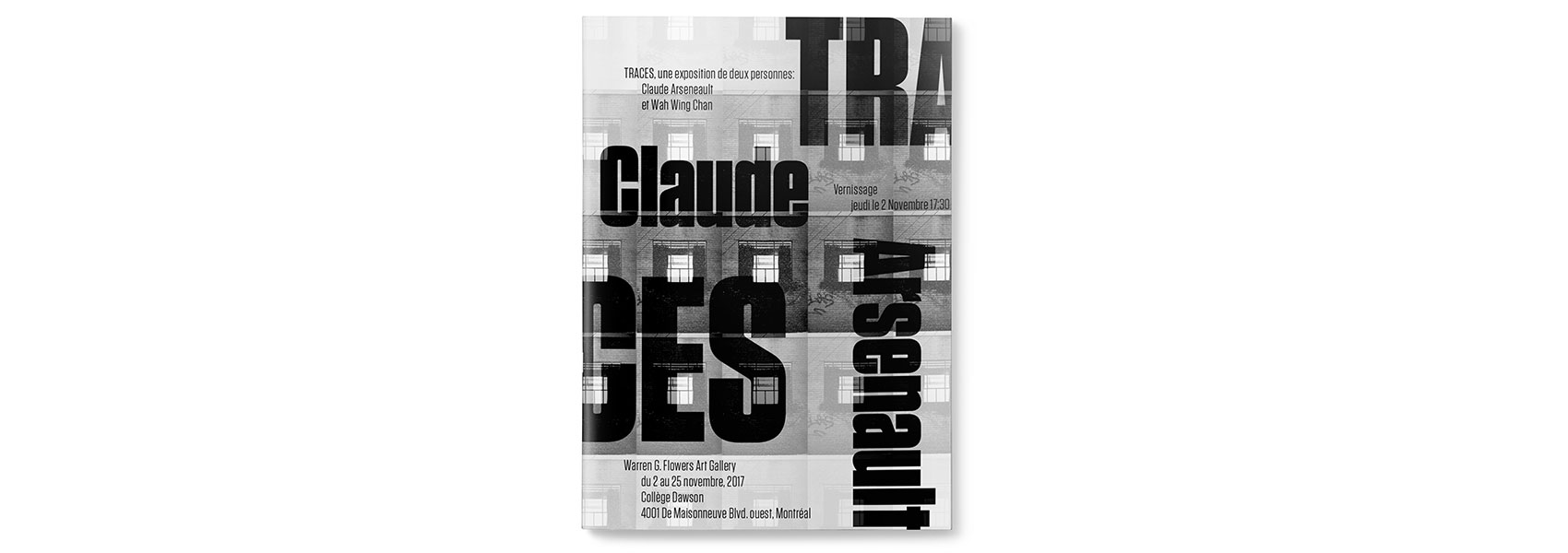 Cover of Traces Catalogue featuring Claude Aresenault's Print